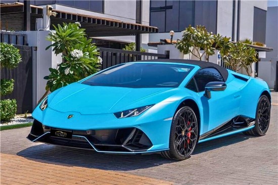 rent Lamborghini Evo Spider (Blue) in dubai UAE